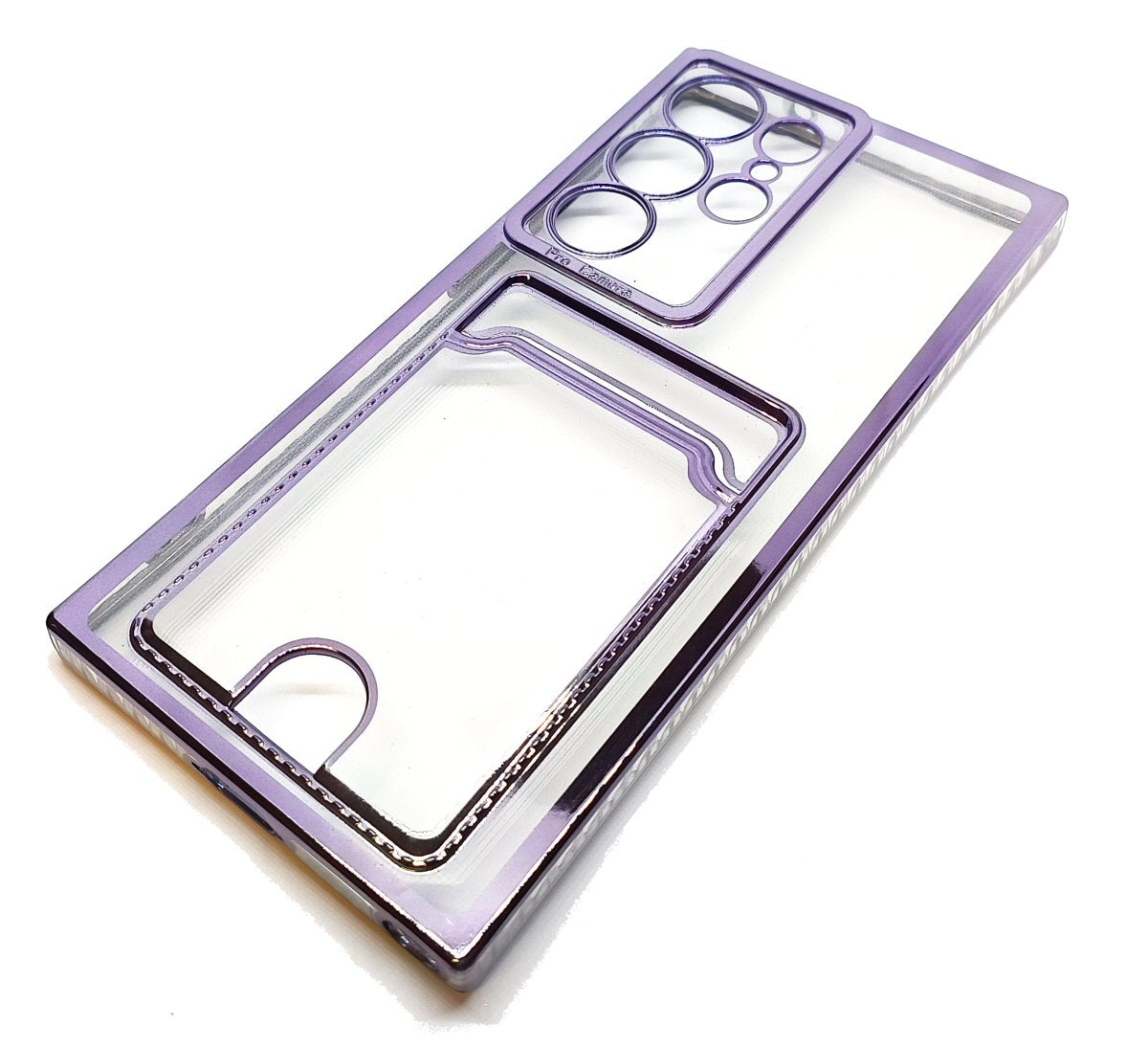 Case For Samsung S23 Ultra Clear View Card Holder Gel With Styled Edge Purple Case Cover FoneFunShop   