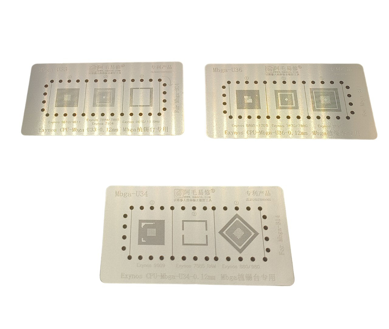 Stencil Set For Samsung CPU MBGA 6 In 1 Mbga u33 To Mbga U38 Stencil FoneFunShop   