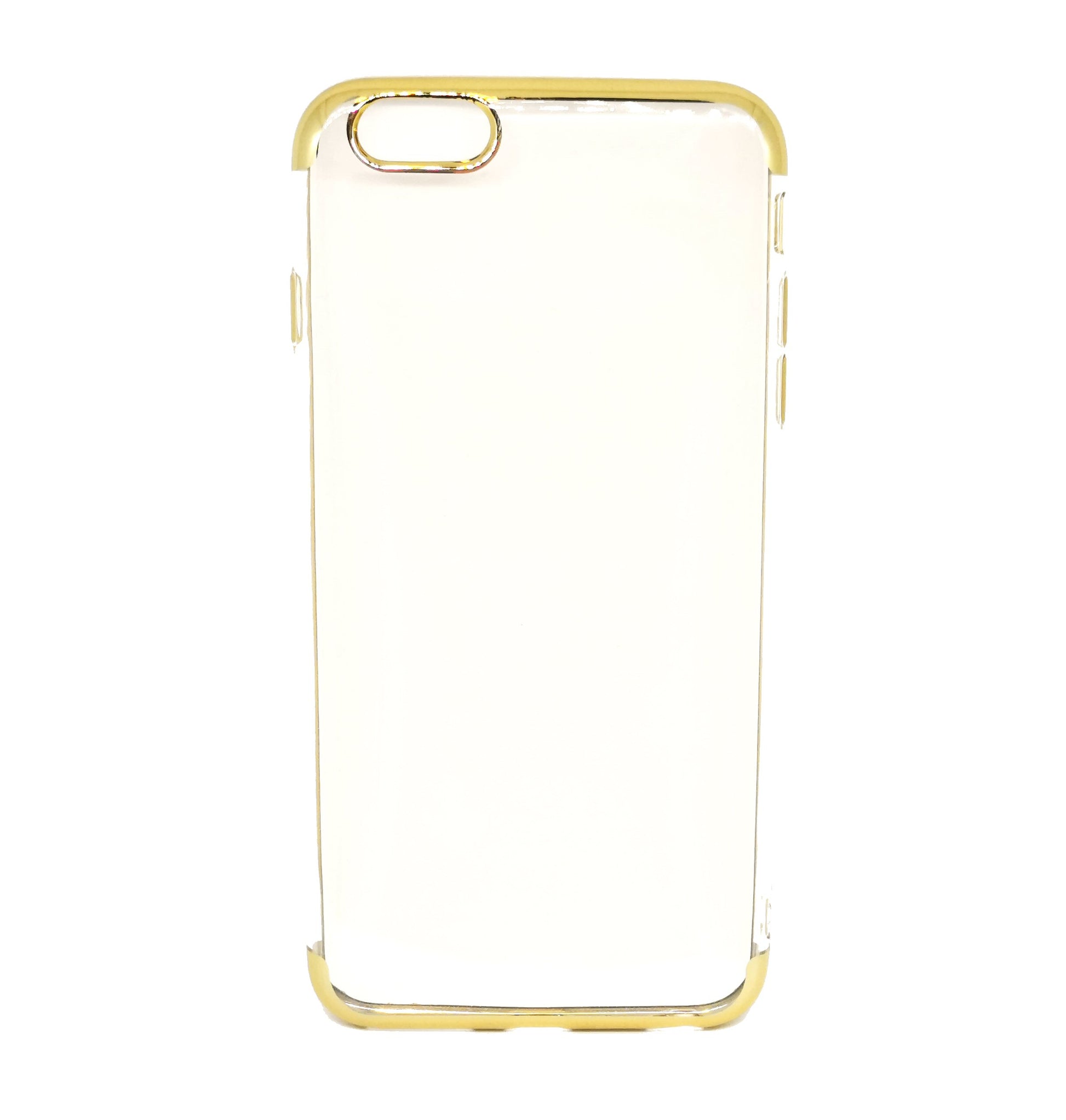 Case For iPhone 6 Plus 6s Plus Clear Silicone With Gold Trim Case Cover FoneFunShop   