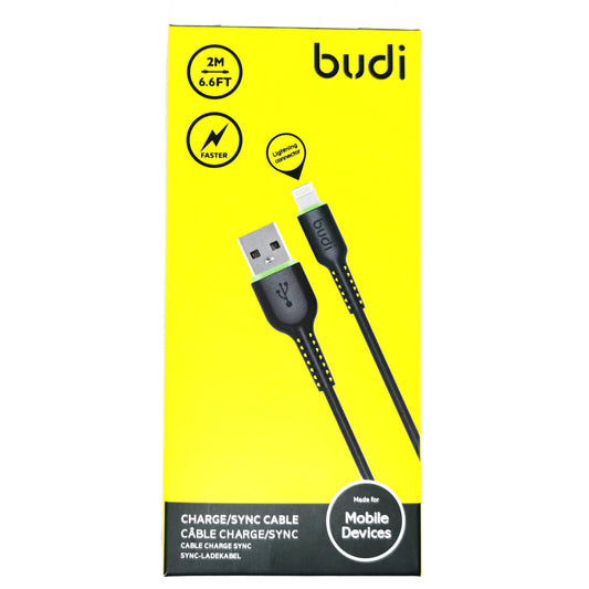 Budi Cable For iPhone Charging 2M in Black Cable FoneFunShop   