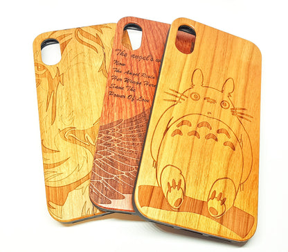 Wooden Case For iPhone X Pack Of 3 Cases All With Wooden Design Case Cover FoneFunShop   