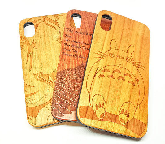 Wooden Case For iPhone X Pack Of 3 Cases All With Wooden Design Case Cover FoneFunShop   