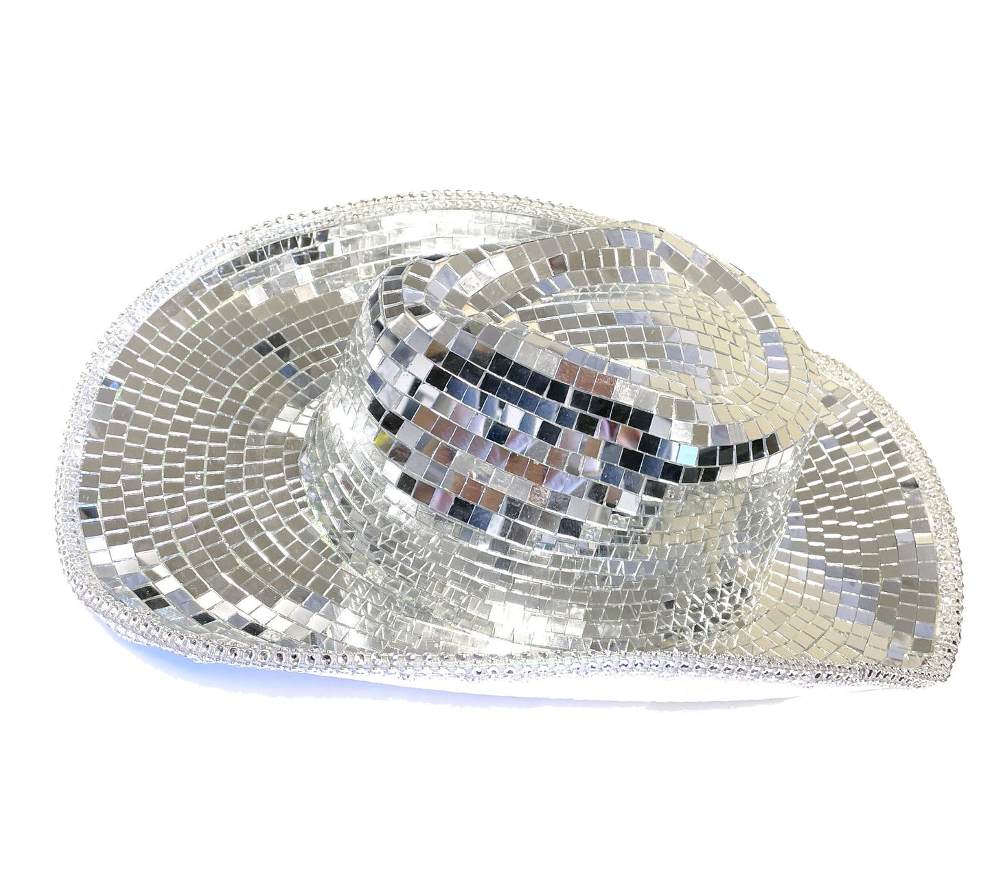 Cowboy Hat Mirror Disco Ball Festival Party Glamour Style Hat FoneFunShop   