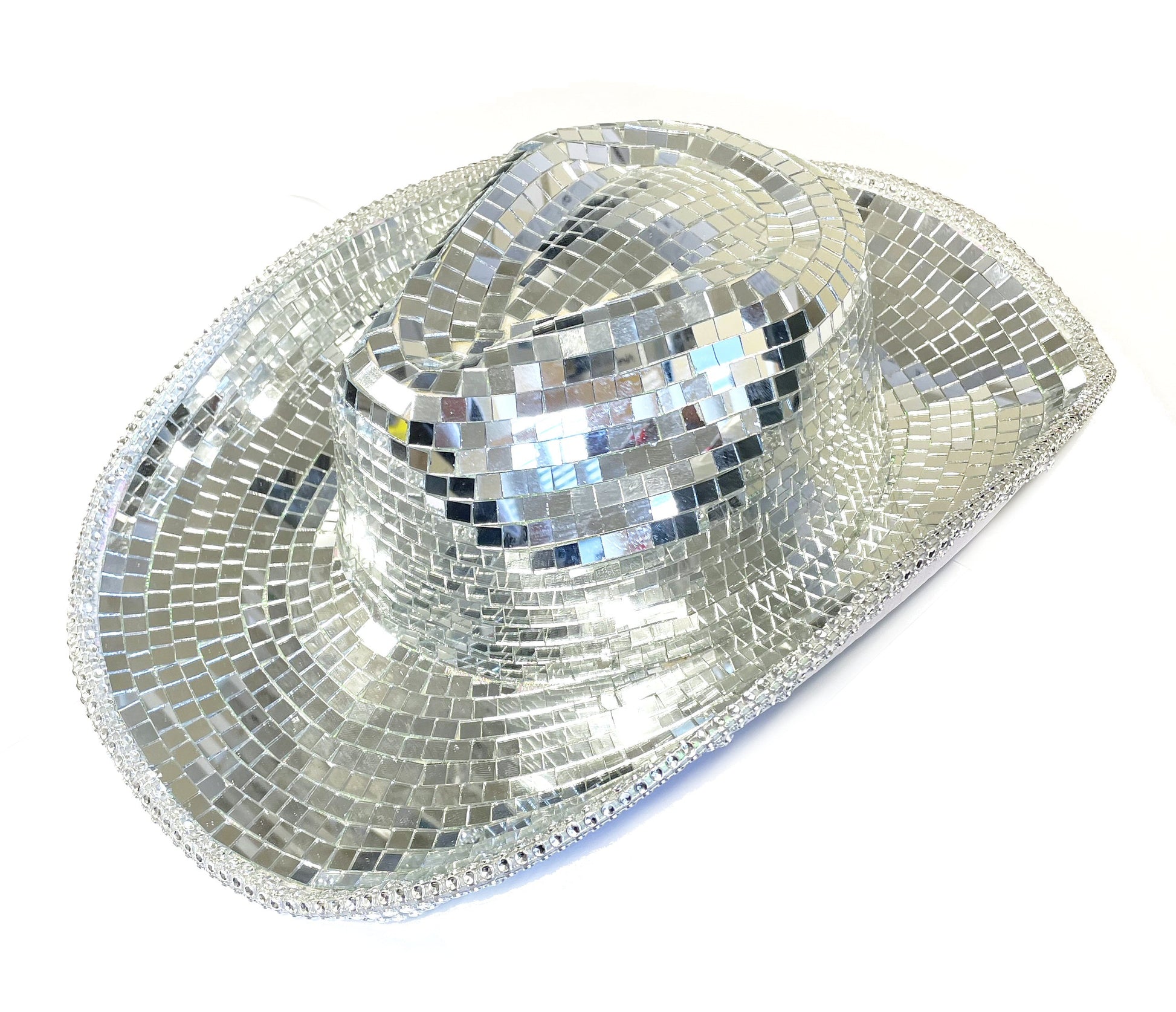 Cowboy Hat Mirror Disco Ball Festival Party Glamour Style Hat FoneFunShop   