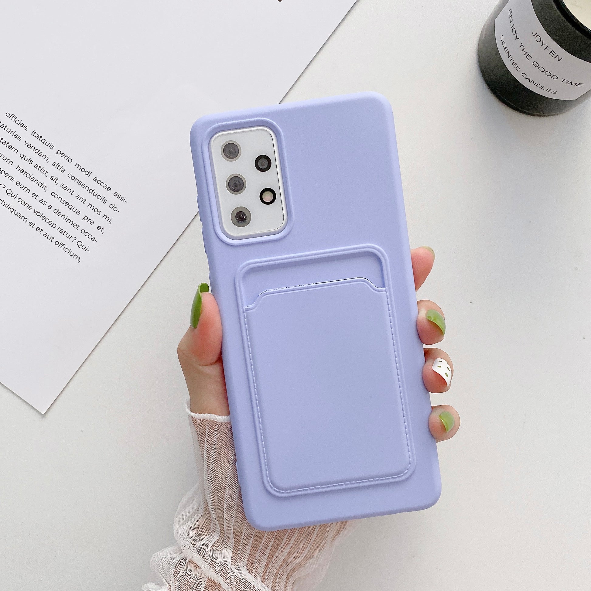 Case For Samsung A32 5G With Card Holder in Lavender Case Cover FoneFunShop   