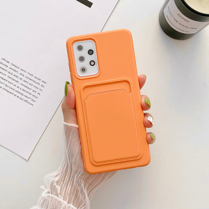 Case For Samsung A32 5G With Card Holder in Orange Case Cover FoneFunShop   