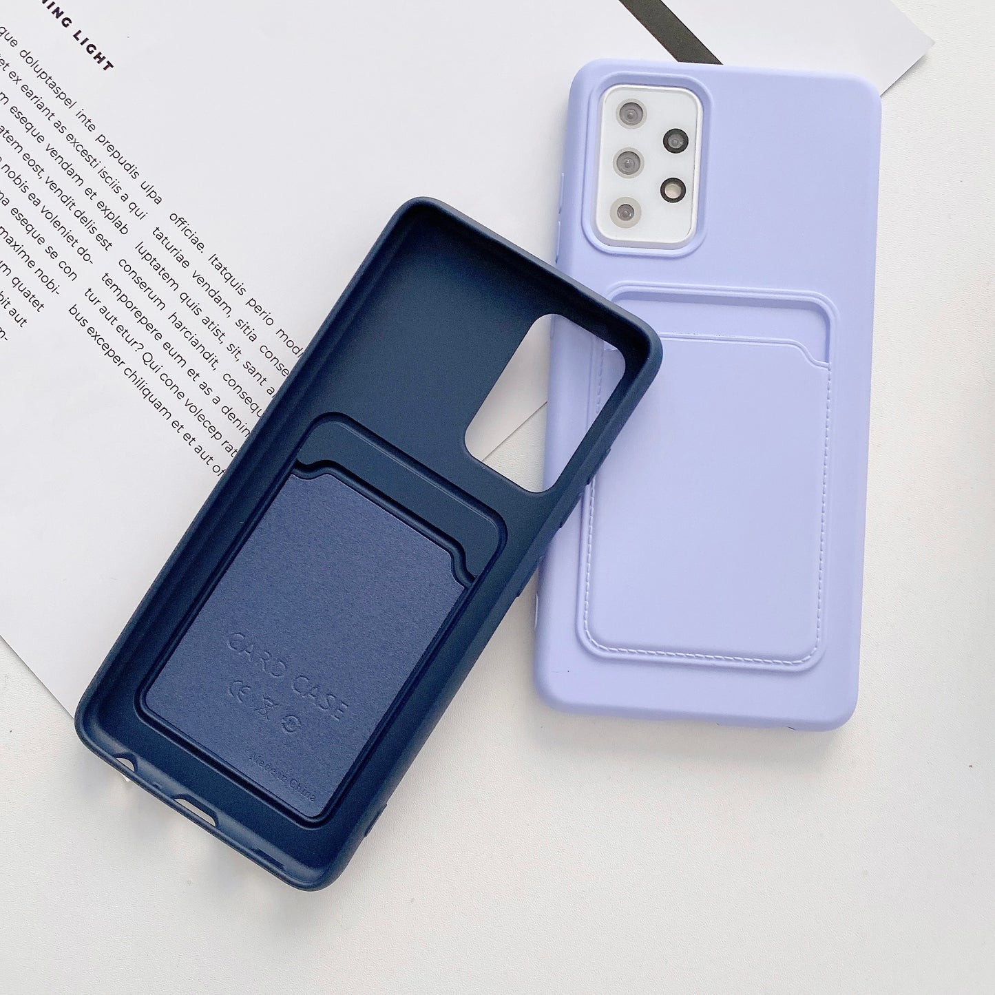 Case For Samsung A22 5G With Card Holder in Plum Case Cover FoneFunShop   