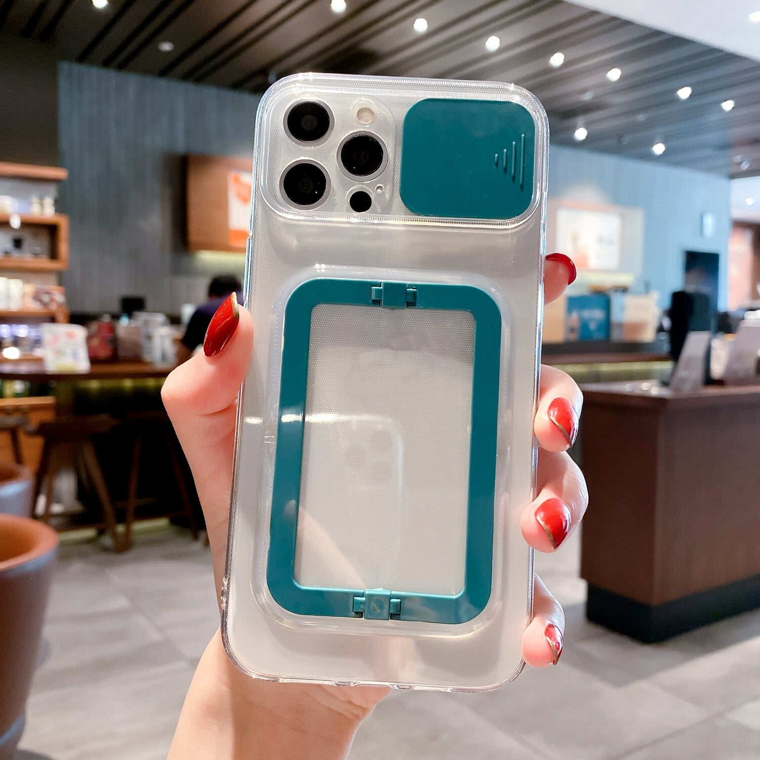 Case For iPhone 13 in Dark Cyan Camera Lens Protection Case Cover FoneFunShop   