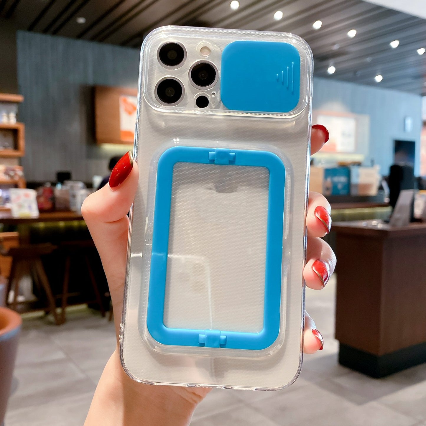 Case For iPhone 13 in Blue Camera Lens Protection Case Cover FoneFunShop   