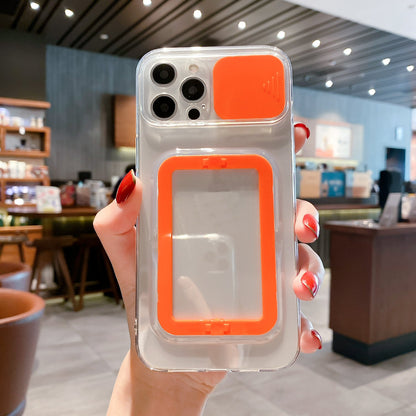 Case For iPhone 13 in Orange Camera Lens Protection Case Cover FoneFunShop   