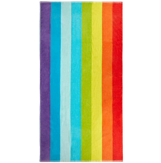 Beach Towel Pride Rainbow Stripe 100% Cotton Towel FoneFunShop   