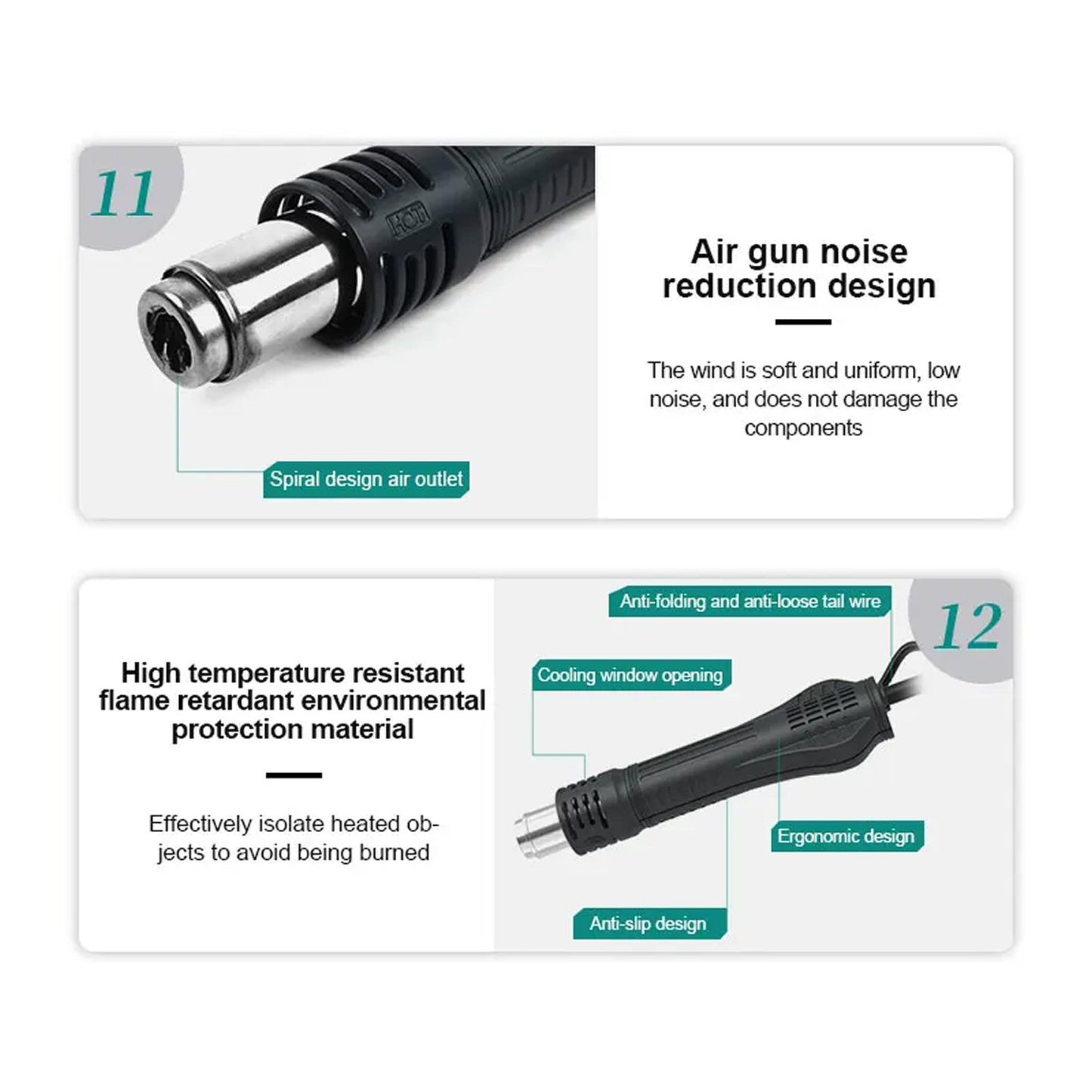 QUICK 2008D+ Desoldering Rework Station Hot Air Gun For Mobile Phone Repair 220V Solder FoneFunShop   