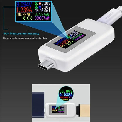 Charging Port Tester For Type-C Smartphone Voltmeter Ammeter Power Capacity Charging Port FoneFunShop   