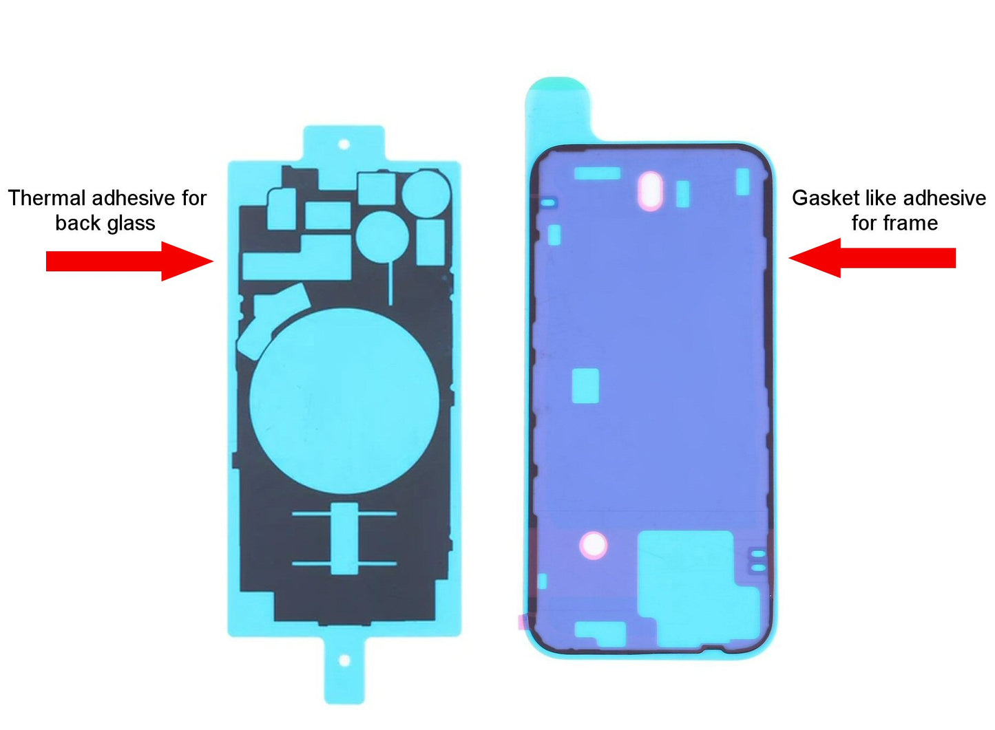 Rear Glass Adhesive Glue For iPhone 14 With Thermal Shield (2 Piece Set) Adhesive FoneFunShop   