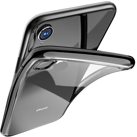 Case For iPhone Xr Clear Silicone With Black Edge Case Cover FoneFunShop   