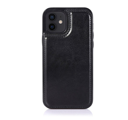 Case For iPhone 14pm 15pm in Black Flip Leather Multi Card Holder Case Cover FoneFunShop   