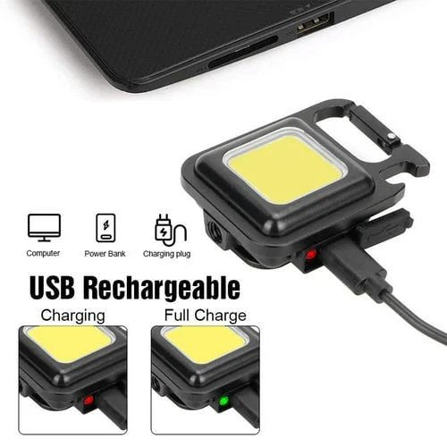 Rechargeable Emergency LED Flood Light Magnet Stand Hook Keyring Camping Fishing  FoneFunShop   