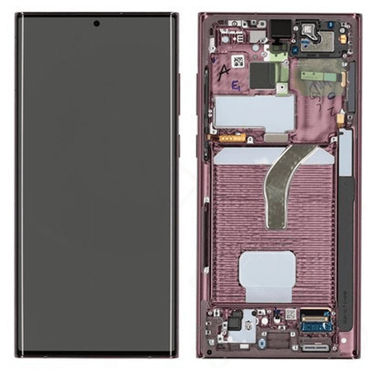 Lcd Screen For Samsung S22 Ultra 5G G908B Burgundy Screen FoneFunShop   