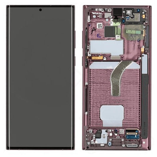 Lcd Screen For Samsung S22 Ultra 5G G908B Burgundy Screen FoneFunShop   