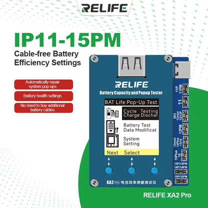 Relife XA2 Pro iP11-15PM Battery Capacity and Popup Tester Battery FoneFunShop   