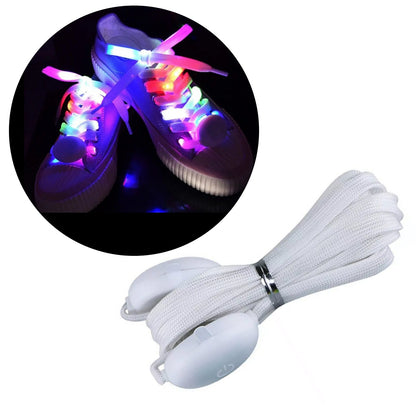 LED Shoe Laces Flash Light Up Rainbow Colours Glow Flashing Shoelaces Flash Light FoneFunShop   