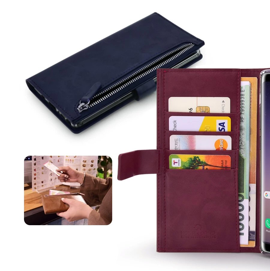 Case For iPhone 12 12 pro in Bordeaux Molancano Pouch Zip Case Cover FoneFunShop   