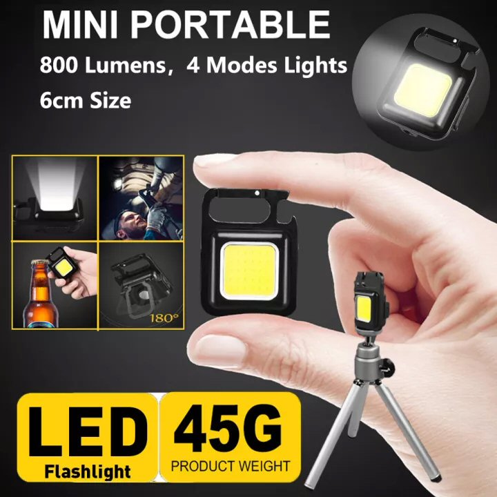 Rechargeable Emergency LED Flood Light Magnet Stand Hook Keyring Camping Fishing  FoneFunShop   