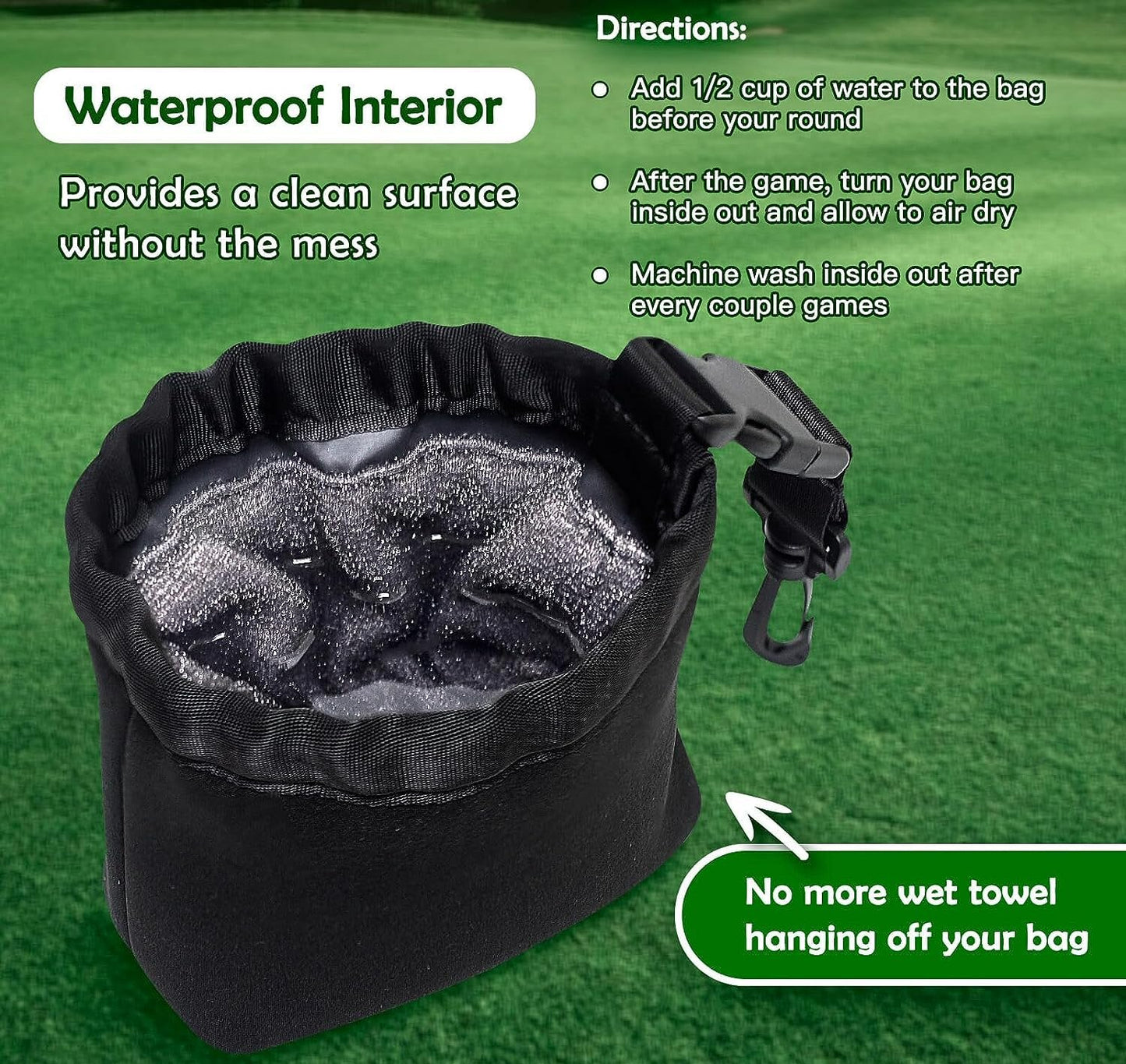 Cleaning Bag For Golf Club And Golf Ball Detachable Golf FoneFunShop   