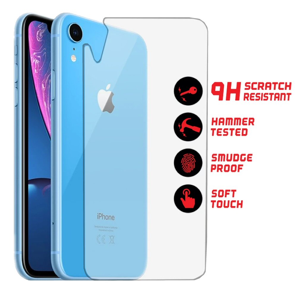 Back Protector For iPhone XR Rear Tempered Glass Protection Protector FoneFunShop   