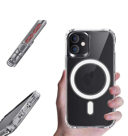 Case For iPhone 15 Shockproof Transparent Magnetic Case Cover FoneFunShop   