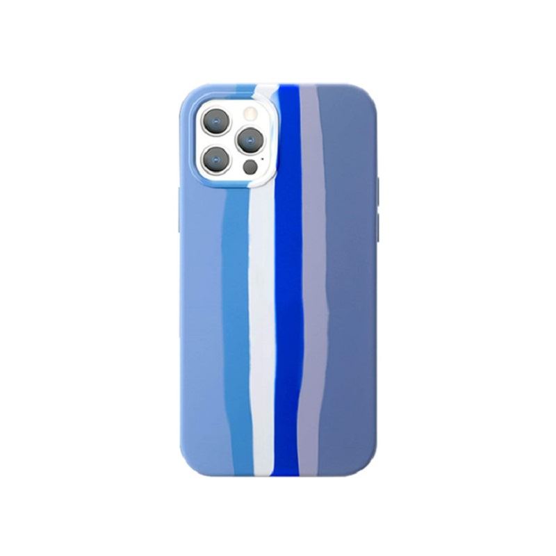 Case For iPhone 12 Mini Rainbow Blue Whale Liquid Silicone Cover Case Cover FoneFunShop   