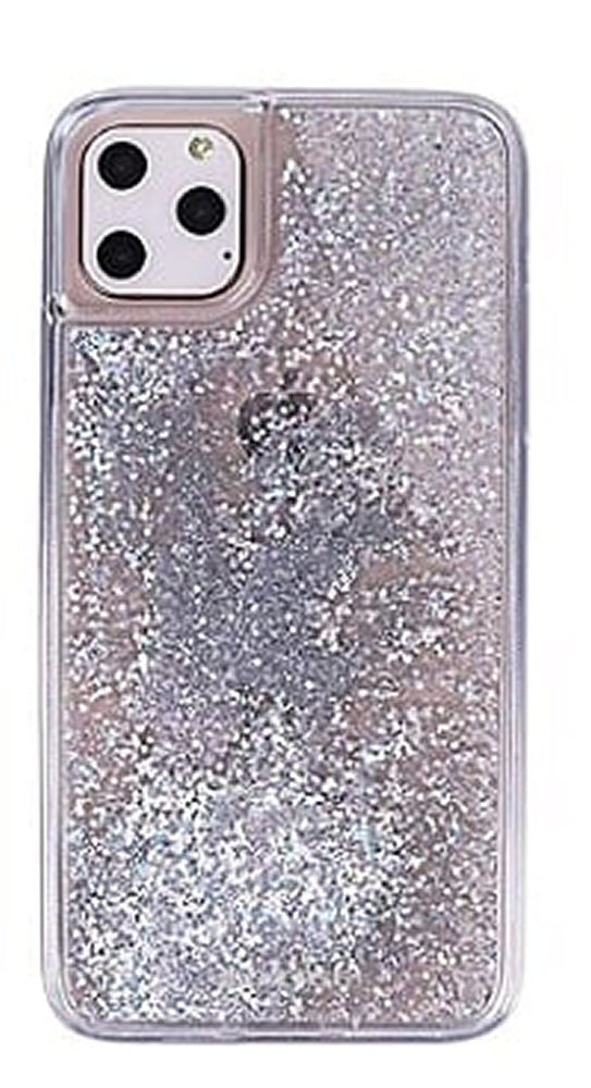 Case For iPhone 11 Pro Silver Animated Glitter Star Whisper Case Cover FoneFunShop   