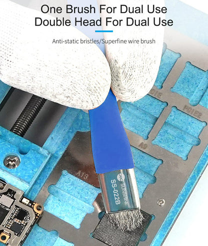 Sunshine SS022B Double Head Dual Purpose Logicboard Motherboard Cleaning Brush Sunshine FoneFunShop   