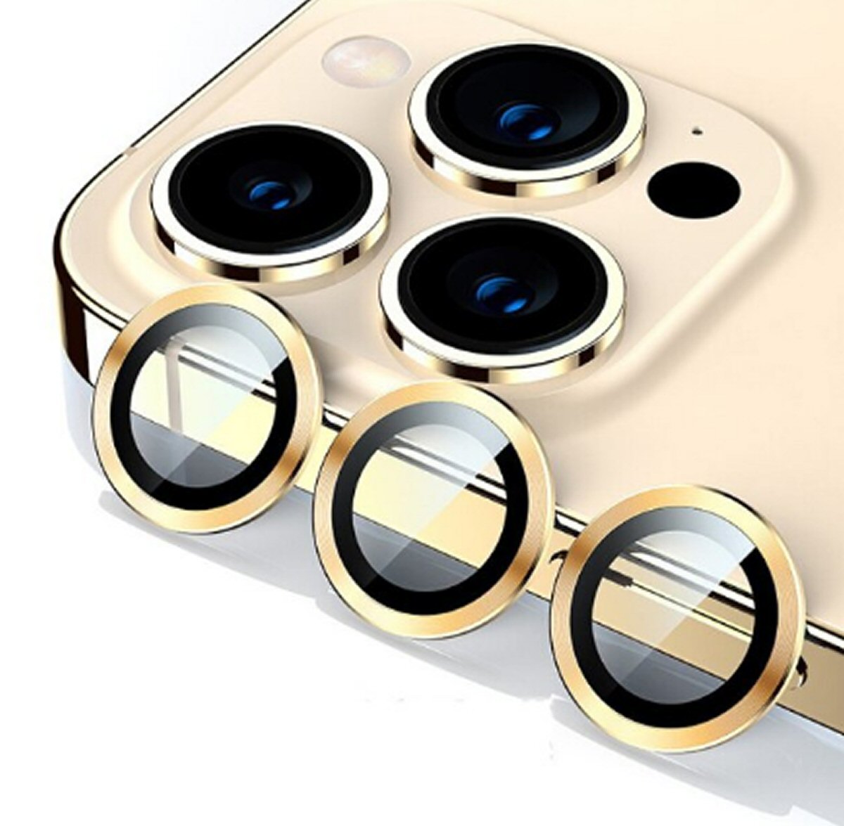 Camera Protectors For iPhone 13 13 Mini A Set of 2 Gold Glass Camera FoneFunShop   