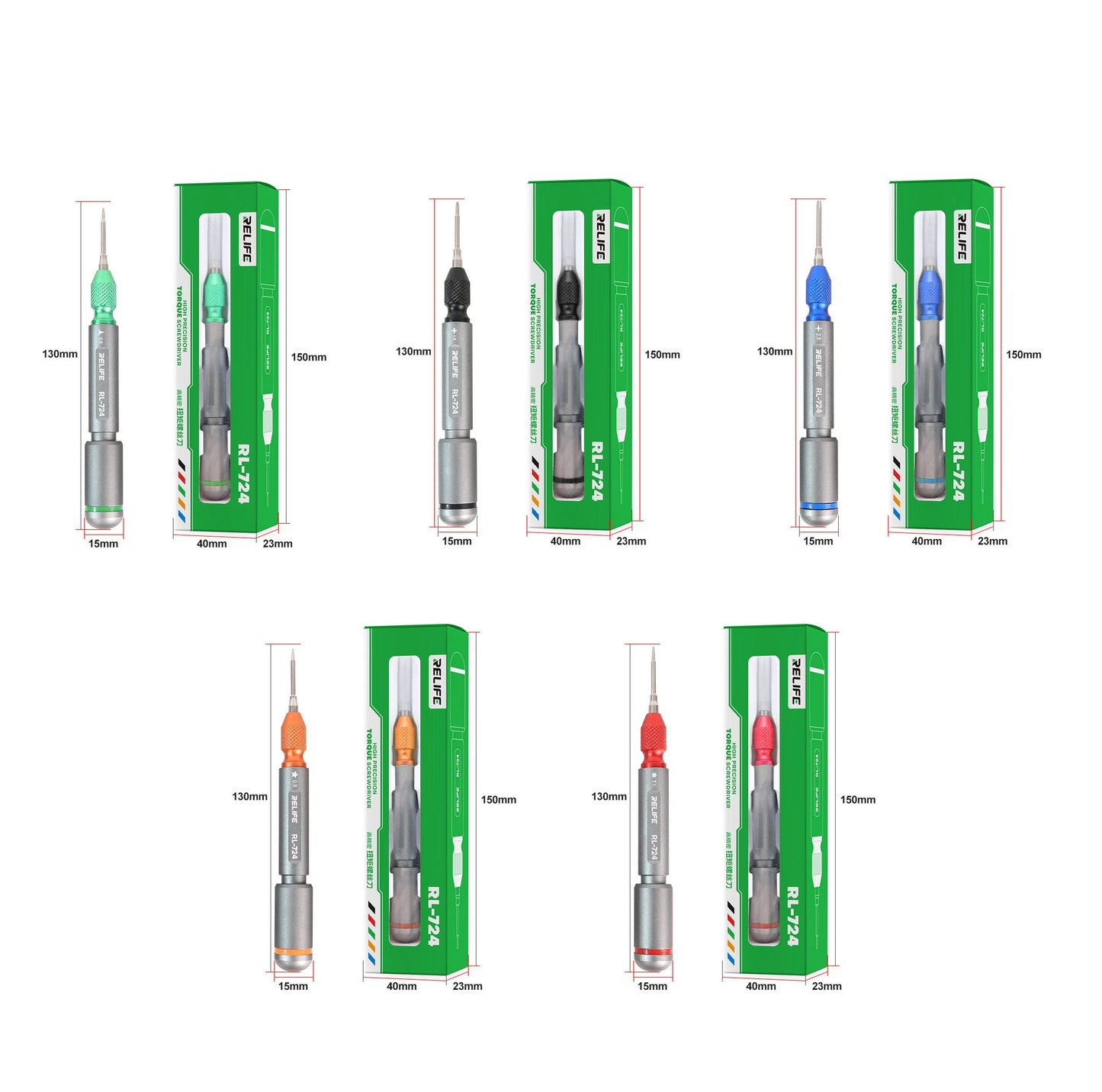 Torque Screwdriver Set Relife RL724 High Precision 5PC For Phone Repair Screwdriver FoneFunShop   