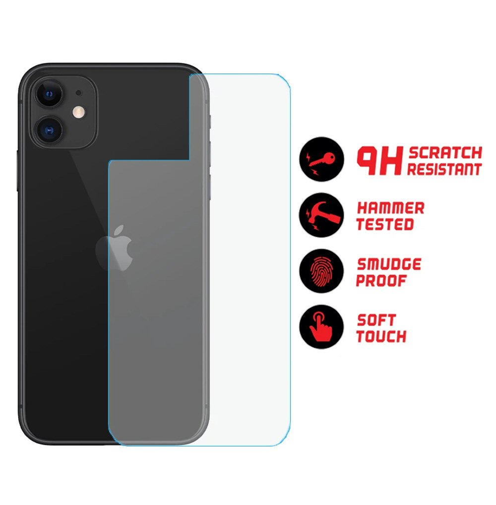 Back Protector For iPhone 11 Pro Max Rear Tempered Glass Protection Protector FoneFunShop   