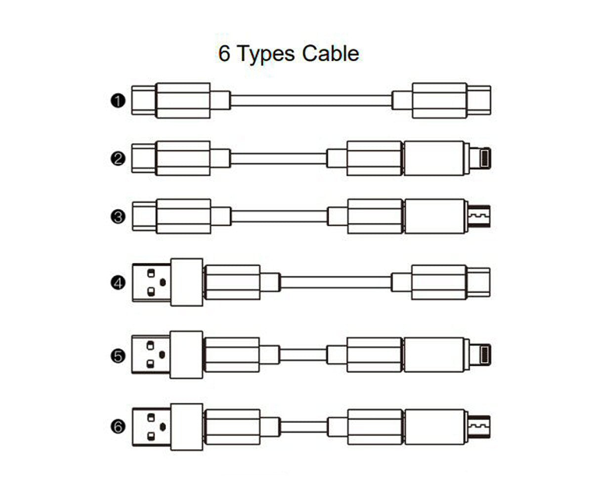 Vanity Case Cable Kit Budi 11 IN 1 Essential Travel Kit in White Cable FoneFunShop   