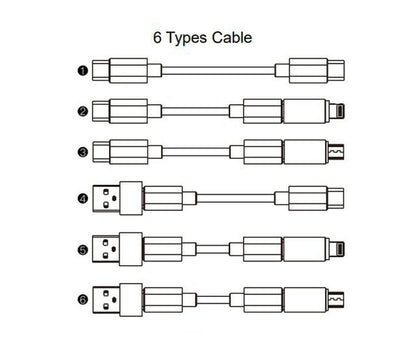 Vanity Case Cable Kit Budi 11 IN 1 Essential Travel Kit in Black Cable FoneFunShop   