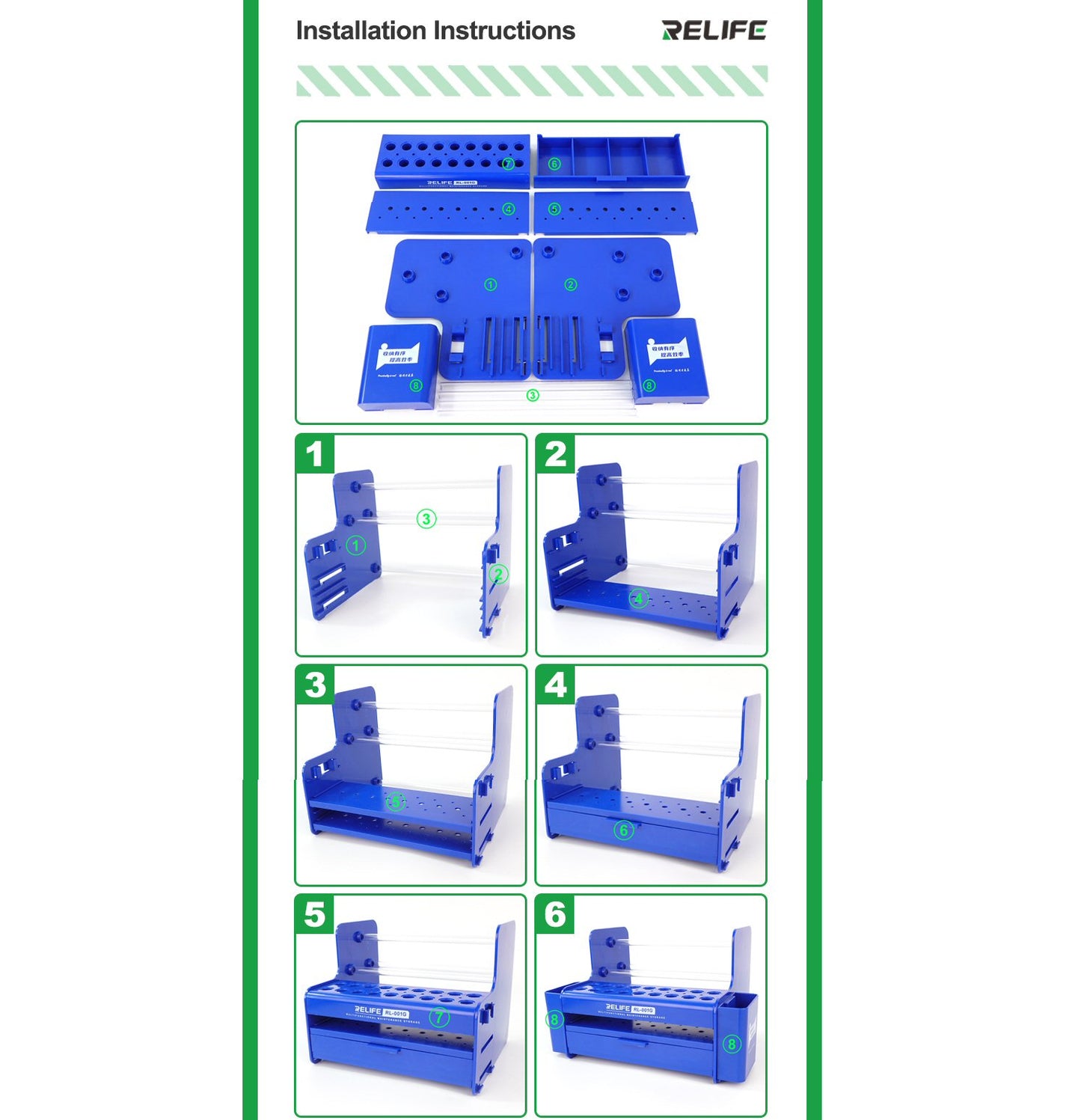 Tool Holder Organizer Relife RL001G Tidy Screwdriver Station For Phone Repair Screwdriver FoneFunShop   