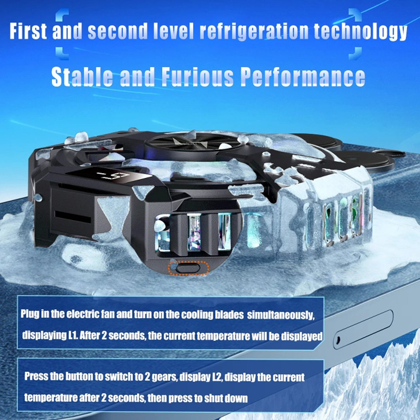 Magnetic Cooler Cell Phone Radiator Cooling Fan Portable for iPhone iOS/Android  FoneFunShop   