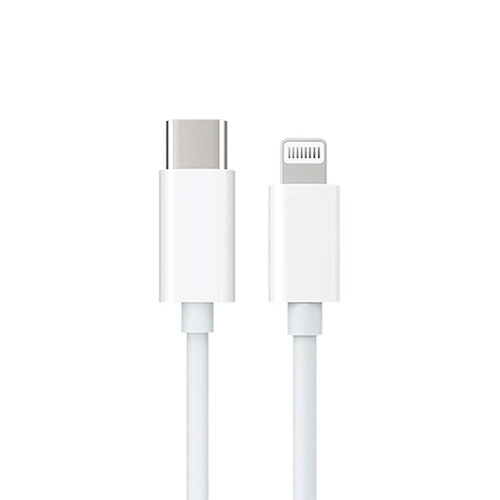 Type C To 8Pin Cable For iPhone In White Budi 1M Cable FoneFunShop   