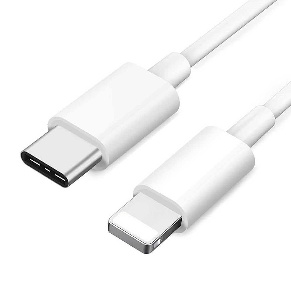 Type C To 8Pin Cable For iPhone In White Budi 1M Cable FoneFunShop   