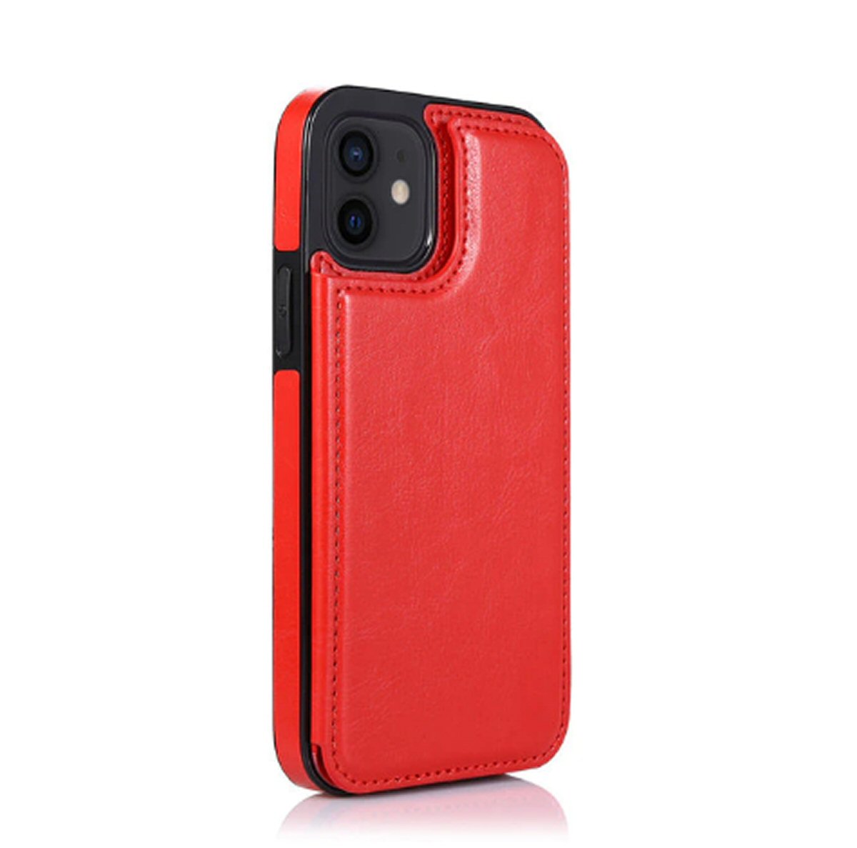 Case For iPhone 14 15 in Red Flip Leather Multi Card Holder Case Cover FoneFunShop   