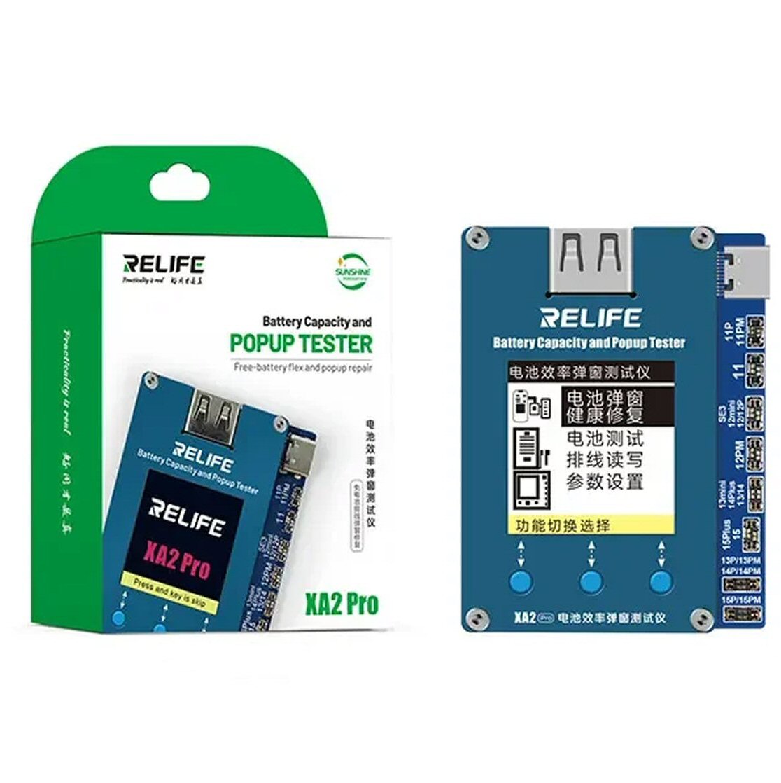 Relife XA2 Pro iP11-15PM Battery Capacity and Popup Tester Battery FoneFunShop   