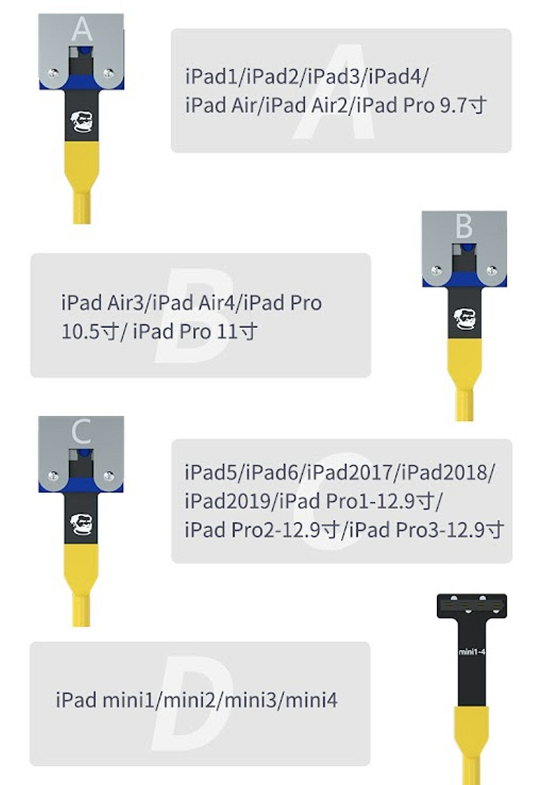 DC Power Supply Test Cable For iPads Mechanic Pad4 Cable FoneFunShop   