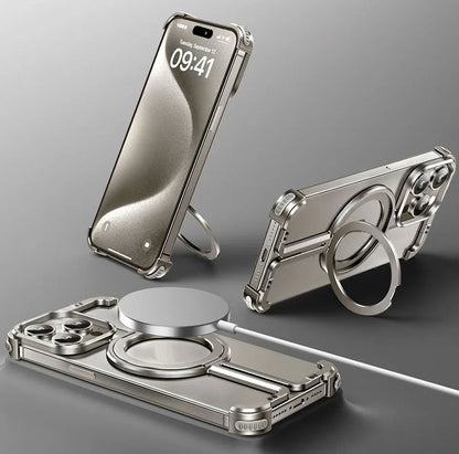 Alloy Corner Pad Camera Protector For iPhone 15 Premium Black Metal Case Cover FoneFunShop   