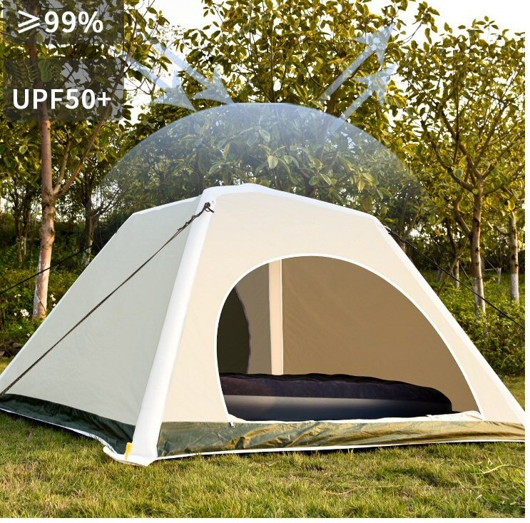 Inflatable Camping Tent 3-4 Man Quick 2 Minute Setup 2m Square Waterproof Tent FoneFunShop   