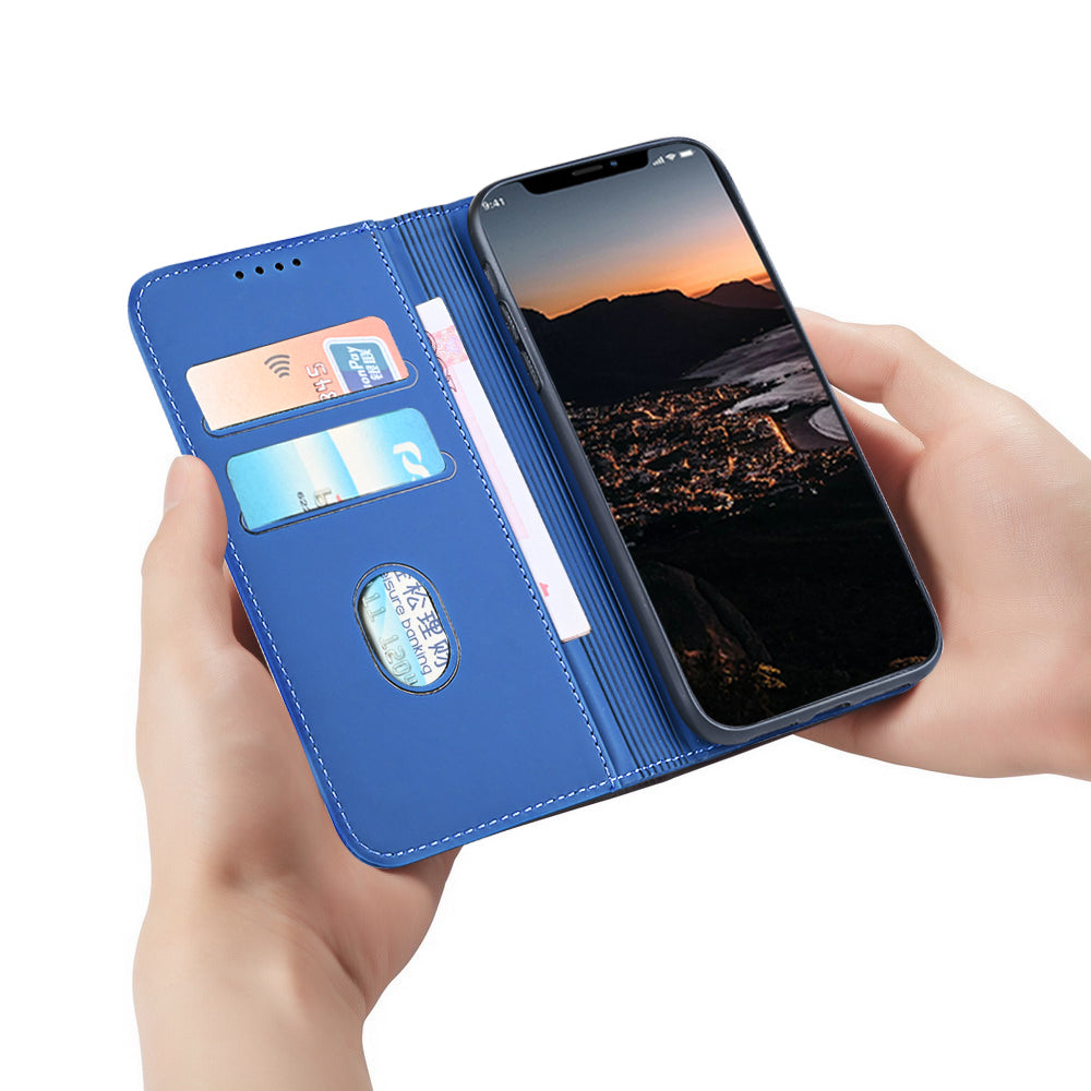 Case For iPhone 12 12 Pro 6.1 Blue Luxury PU Leather Wallet Flip Card Cover Case Cover FoneFunShop   