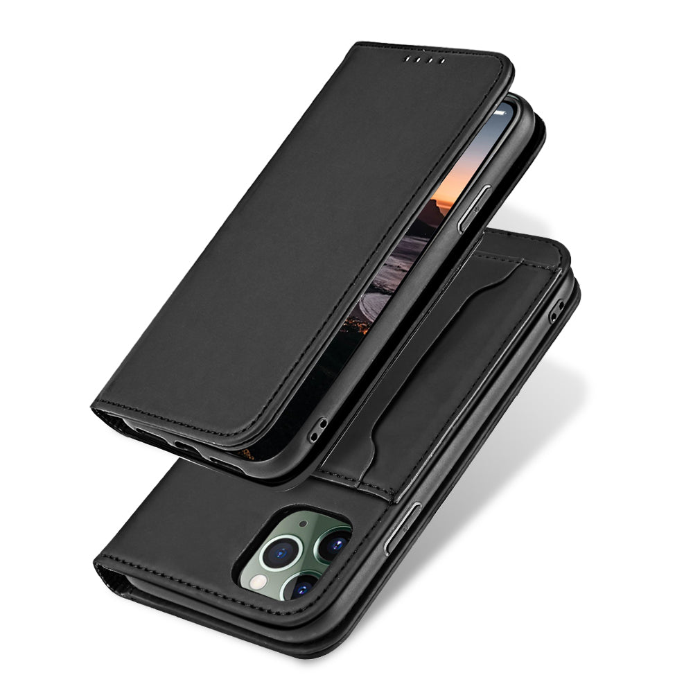 Case For iPhone 12 12 Pro 6.1 Black Luxury PU Leather Wallet Flip Card Cover Case Cover FoneFunShop   