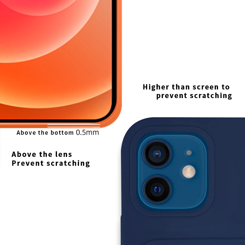 Case For iPhone 11 Pro Max With Silicone Card Holder Orange Case Cover FoneFunShop   